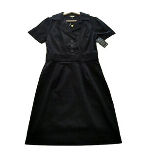 NWT Alexia Admor Women's Kayden Trench Sheath Dress in Black Size 6
